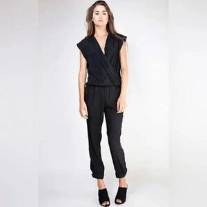 NWT $284 Emerson Thorpe Harriet Silk Shorts Romper Black Small